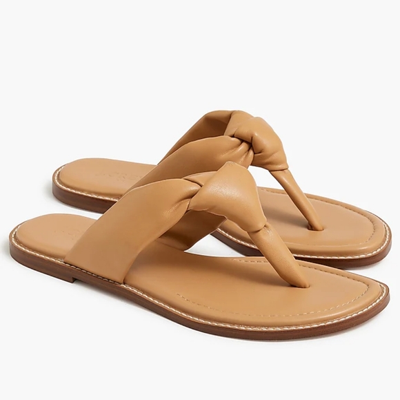 J. Crew Shoes - J.Crew faux leather knot thong sandals, 7, beige